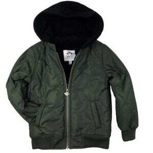 Appaman Bx Bomber Hooded Jacket, Dark Olive - Size 10